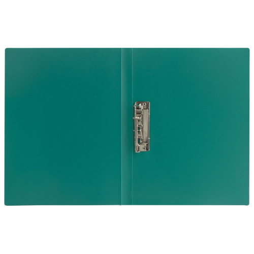 Папка с боковым металлическим прижимом BRAUBERG, стандарт, до 100 листов, 0,6 мм, зеленая фото 6