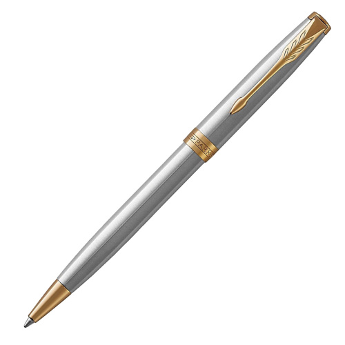 Ручка шариковая PARKER "Sonnet Core Stainless Steel GT", серебристый корпус, черная фото 4