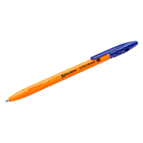 Ручка шариковая BRAUBERG "ULTRA ORANGE", узел 0,7 мм, синяя фото 4