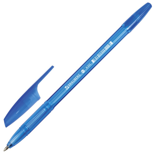 Ручка шариковая BRAUBERG "X-333", корпус тонированный, линия письма 0,35 мм, синяя