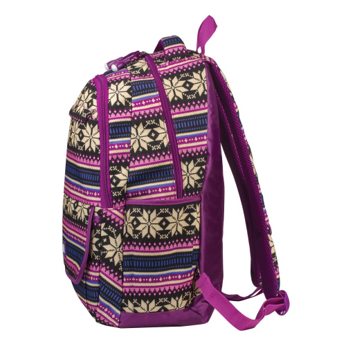 Рюкзак BRAUBERG "Фиолетовые узоры", канвас, 47х32х14 см, молодежный фото 8