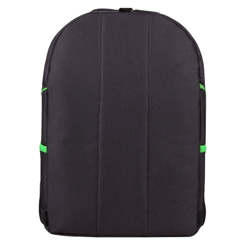Рюкзак STAFF TRIP, 40x27x15,5 см, универсальный, 2 кармана, черный с салатовыми деталями фото 4