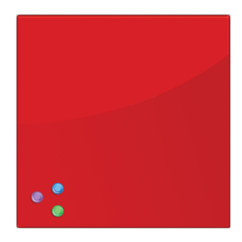 Доска магнитно-маркерная стеклянная BRAUBERG, 45х45 см, 3 магнита, красная фото 10