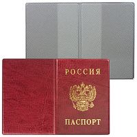 Обложка для паспорта с гербом ДПС, ПВХ, бордовая