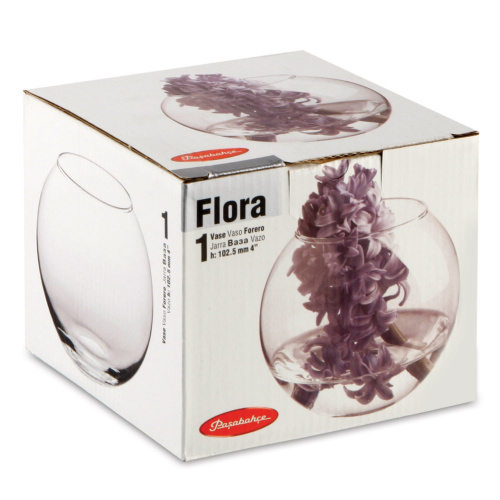 Ваза PASABAHCE "Flora", круглая, высота 10 см, стекло фото 2