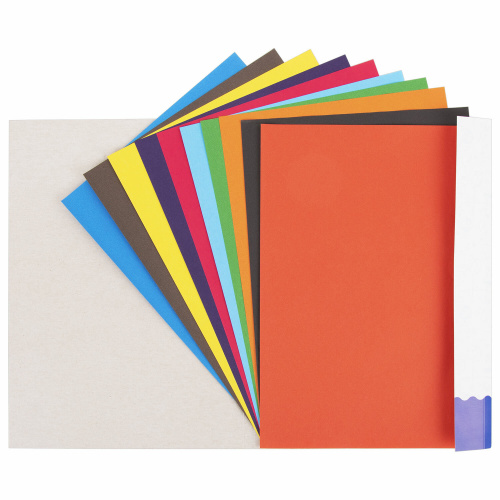 Цветная бумага А4 офсетная, 40 листов 10 цветов, в папке, BRAUBERG, 200х280 мм, "Море", 115169 фото 4