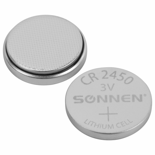 Батарейка литиевая CR2450 1 шт. "таблетка, дисковая, кнопочная", SONNEN Lithium, в блистере, 455601 фото 5