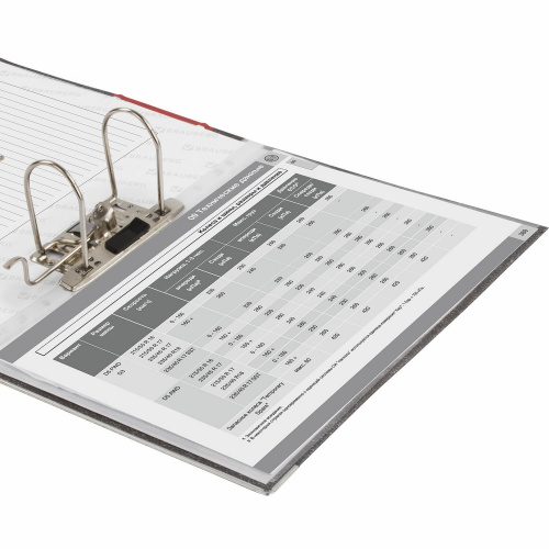 Папка-регистратор BRAUBERG, фактура стандарт, с мраморным покрытием, 75 мм, красный корешок фото 10