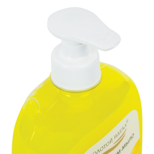 Мыло-крем туалетное жидкое с антибактериальным эффектом "Золотой Идеал" Лимон 500 г фото 2