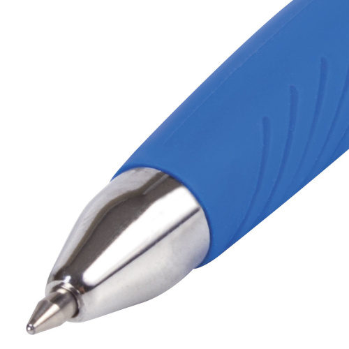 Ручка гелевая автоматическая с грипом BRAUBERG "Jet Gel", печать, линия письма 0,4 мм, синяя фото 3
