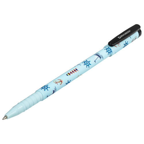 Ручка шариковая BRAUBERG SOFT TOUCH GRIP "NAVY", мягкое покрытие, узел 0,7 мм, синяя фото 8