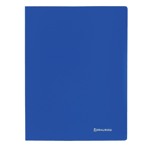 Папка с боковым металлическим прижимом BRAUBERG, стандарт, до 100 листов, 0,6 мм, синяя фото 7