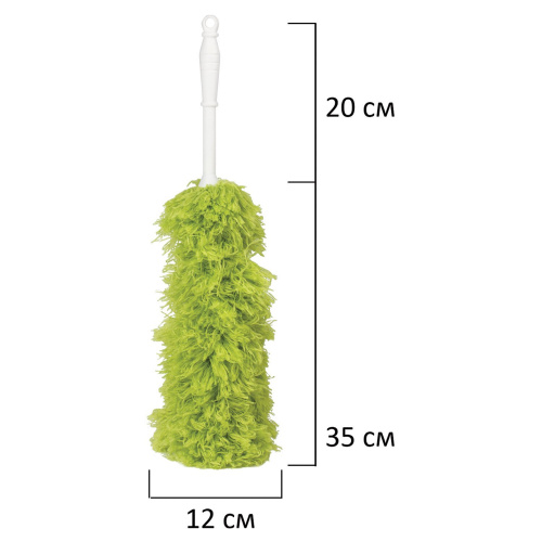 Пипидастр для уборки пыли LAIMA, метелка 35 см, рукоятка 20 см, зеленый фото 4