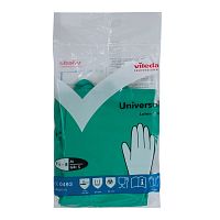 Перчатки хозяйственные нитриловые VILEDA, универсальные, антиаллергенные, размер M, зеленые