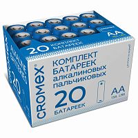 Батарейки алкалиновые CROMEX Alkaline, АА, пальчиковые, 20 шт., в коробке