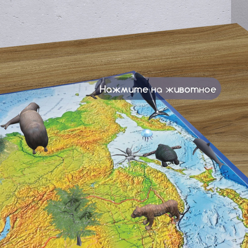 Карта России физическая BRAUBERG 101х70 см, 1:8,5М, с ламинацией, интерактивная, европодвес фото 10