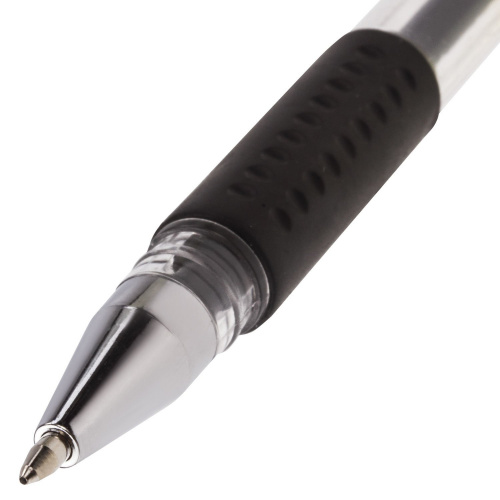 Ручка гелевая с грипом BRAUBERG "Number One", узел 0,5 мм, линия письма 0,35 мм, черная фото 7