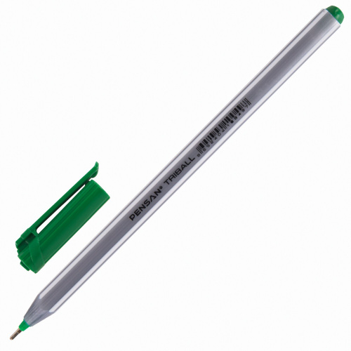 Ручка шариковая масляная PENSAN "Triball", трехгранная, линия письма 0,5 мм, зеленая фото 3