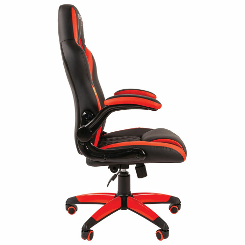Кресло компьютерное CHAIRMAN СН GAME 15, экокожа, черное/красное фото 4