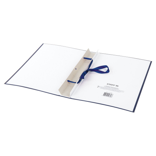 Папка-обложка для дипломного проекта STAFF, А4, 215х305 мм, фольга, 3 отверстия под дырокол, синяя фото 6