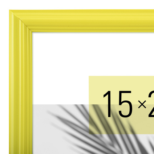 Рамка 15х21 см небьющаяся, багет 17,5 мм, пластик, BRAUBERG "Colorful", желтая, 391245 фото 9