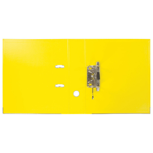 Папка-регистратор BRAUBERG "EXTRA", 75 мм, желтая, двустороннее покрытие пластик, металлич уголок фото 5