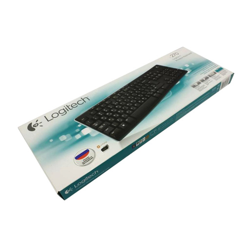 Клавиатура беспроводная LOGITECH K270, 104 клавиши + 8 дополнительных клавиш, мультимедийная, черная фото 2