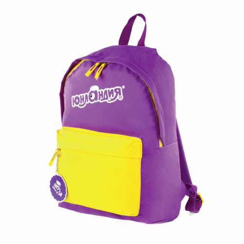 Рюкзак ЮНЛАНДИЯ, 44х30х14 см, с брелоком, универсальный, фиолетовый