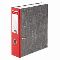 Папка-регистратор BRAUBERG, фактура стандарт, с мраморным покрытием, 75 мм, красный корешок