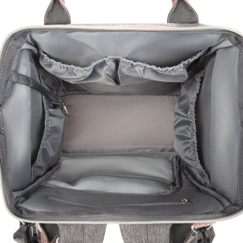 Рюкзак для мамы BRAUBERG MOMMY, 40x26x17 см, крепления на коляску, термокарманы, серый/бордовый фото 8