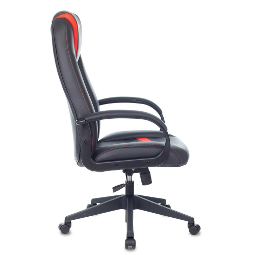 Кресло компьютерное ZOMBIE 8, 2 подушки, экокожа, черное/красное фото 4