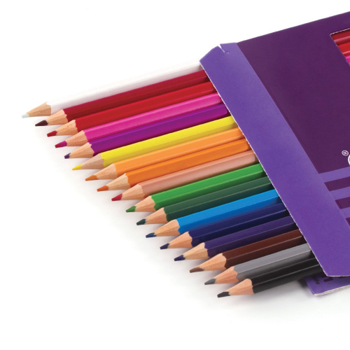 Карандаши цветные ПИФАГОР "ЖИРАФ", 18 цветов, пластиковые, классические заточенные фото 4