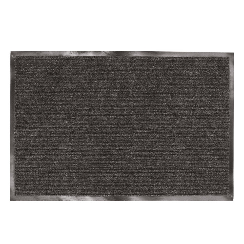 Коврик входной ворсовый влаго-грязезащитный LAIMA, 90х120 см, ребристый, толщина 7 мм, черный