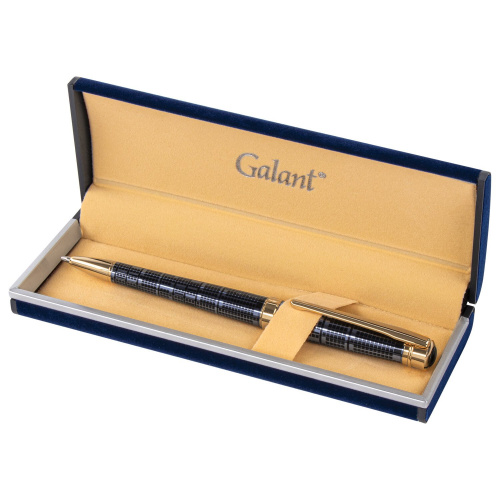 Ручка подарочная шариковая GALANT "TRAFORO", корпус синий, детали золотистые, синяя фото 2