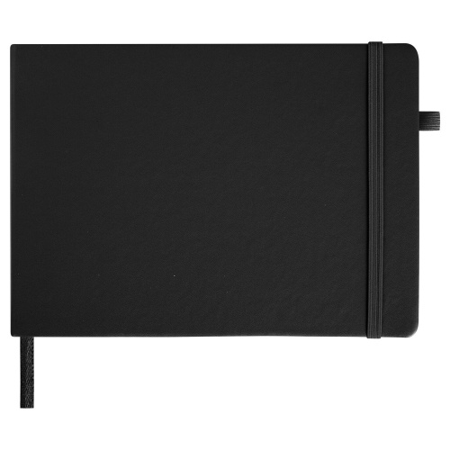 Скетчбук, черная бумага 140 г/м2 210х148 мм, 80 л., КОЖЗАМ, резинка, карман, BRAUBERG ART, черный фото 5
