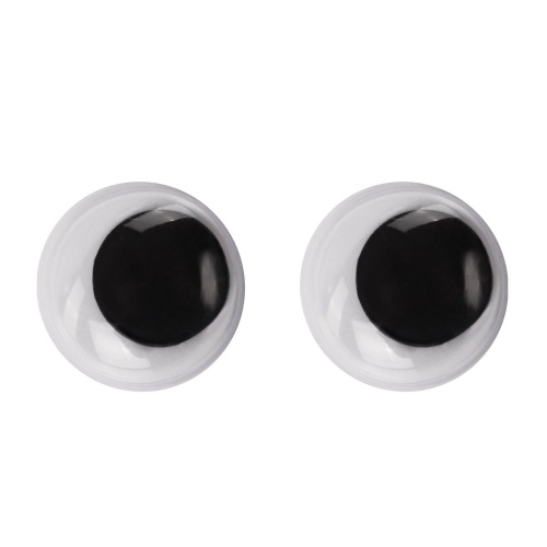 Глазки для творчества самоклеящиеся ОСТРОВ СОКРОВИЩ, 7 мм, 30 шт., вращающиеся, черно-белые фото 2