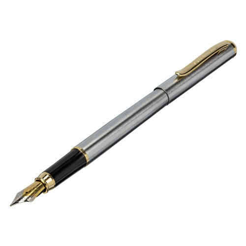 Ручка подарочная перьевая BRAUBERG Maestro, корпус серебристый, линия письма 0,25 мм, синяя фото 10