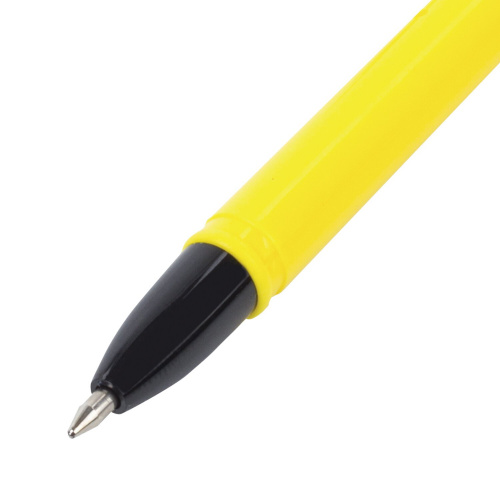 Ручка шариковая настольная BRAUBERG "SMILE", корпус желтый, линия письма 0,35 мм, синяя фото 6