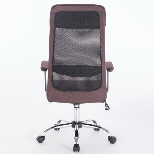 Кресло офисное BRABIX "Flight EX-540", хром, ткань, сетка, коричневое фото 8