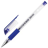 Ручка гелевая с грипом STAFF "EVERYDAY", корпус прозрачный, линия письма 0,35 мм, синяя