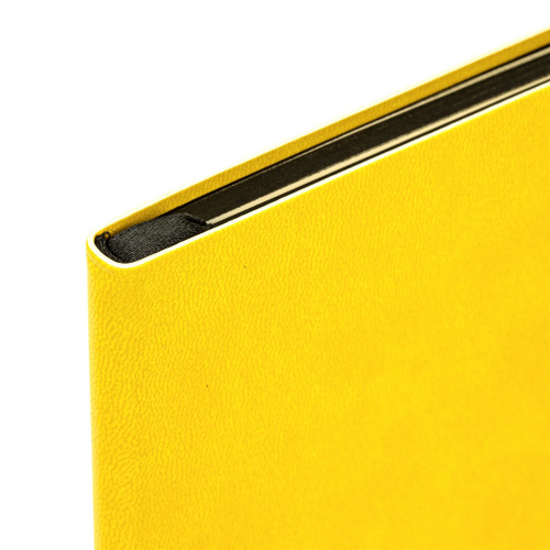 Блокнот-скетчбук BRAUBERG "Metropolis Mix", А5 (148x218 мм), под кожу, 80 л., без линовки, желтый фото 2
