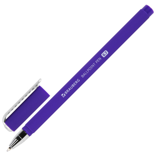 Ручка шариковая BRAUBERG SOFT TOUCH STICK "NEON", мягкое покрытие, узел 0,7 мм, синяя фото 8