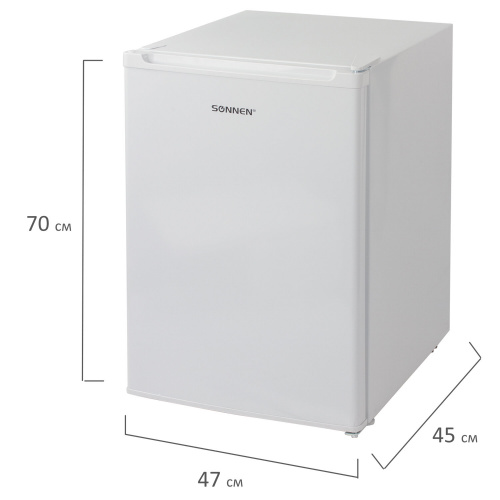 Холодильник SONNEN DF-1-08, 47х45х70 см, однокамерный, объем 76 л, морозильная камера 10 л, белый фото 8