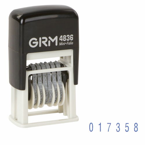 Нумератор GRM, 6-разрядный, оттиск 15х3 мм, синий фото 2