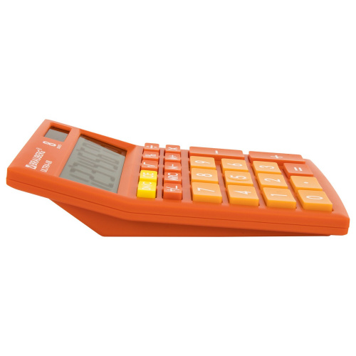 Калькулятор настольный BRAUBERG, 154x115 мм, 8 разрядов, двойное питание, оранжевый фото 5