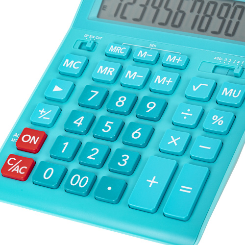 Калькулятор настольный CASIO, 210х155 мм, 12 разрядов, двойное питание, голубой фото 5