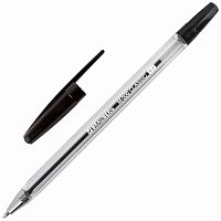 Ручка шариковая BRAUBERG "M-500 CLASSIC", корпус прозрачный, линия письма 0,35 мм, черная