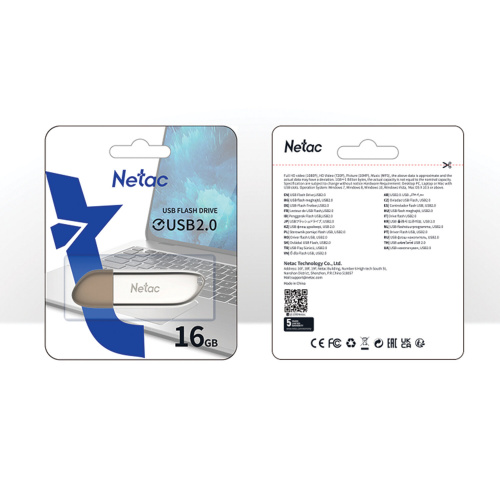 Флеш-диск 16 GB NETAC U352, USB 2.0, металлический корпус, серебристый, NT03U352N-016G-20PN фото 3