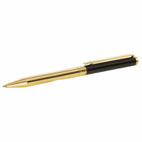 Ручка подарочная шариковая GALANT "ALLUSION", корпус черный/золотой, детали золотистые, синяя фото 4