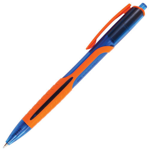 Ручка шариковая масляная автоматическая BRAUBERG "Phantom color", линия письма 0,35 мм, синяя фото 6